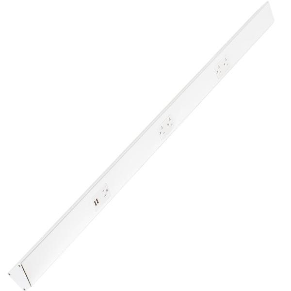 48" 15 amp 120 volt White USB/Standard Under Cabinet Power Strip